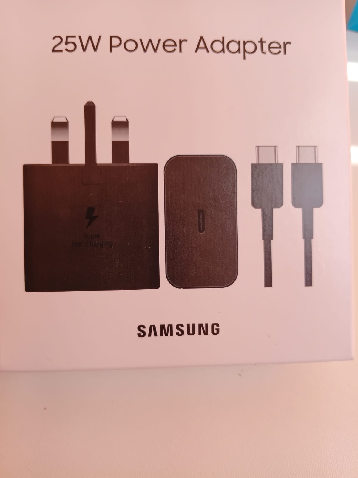 Samsung 25W USB-C Power Adapter (EP-T2510) Complete with type C to C cable – Black