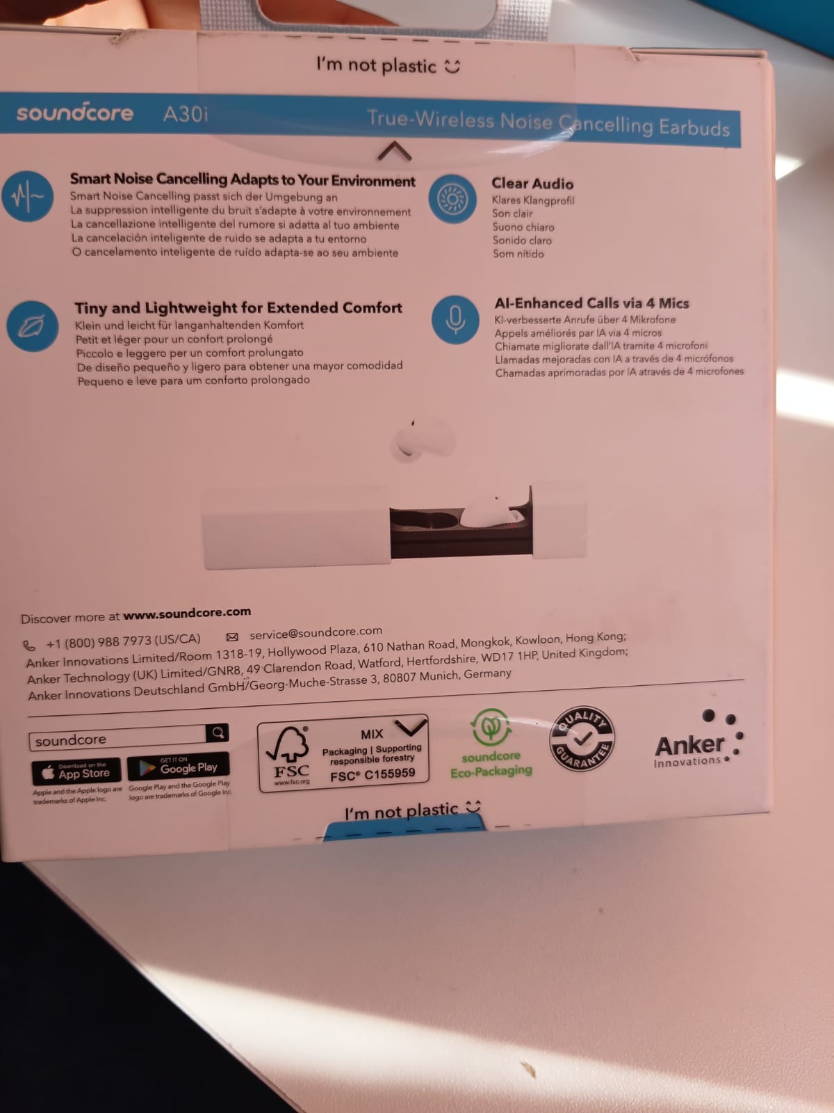 Anker Soundcore A30i Noise Cancelling Earbuds – White