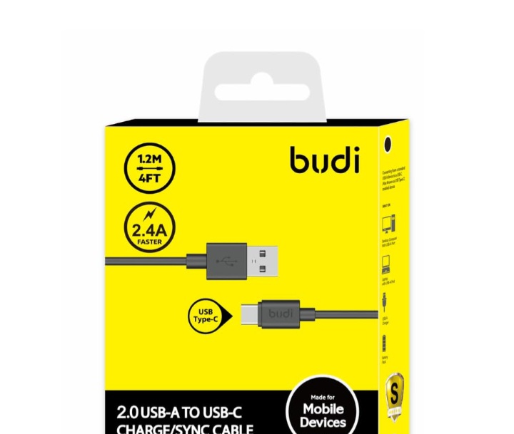 Budi 2.0 USB-A to USB-C Charge/Sync Cable