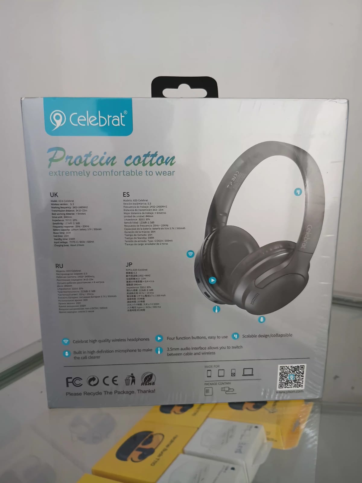 Celebrat Super Bass Stereo Wireless Eaphone